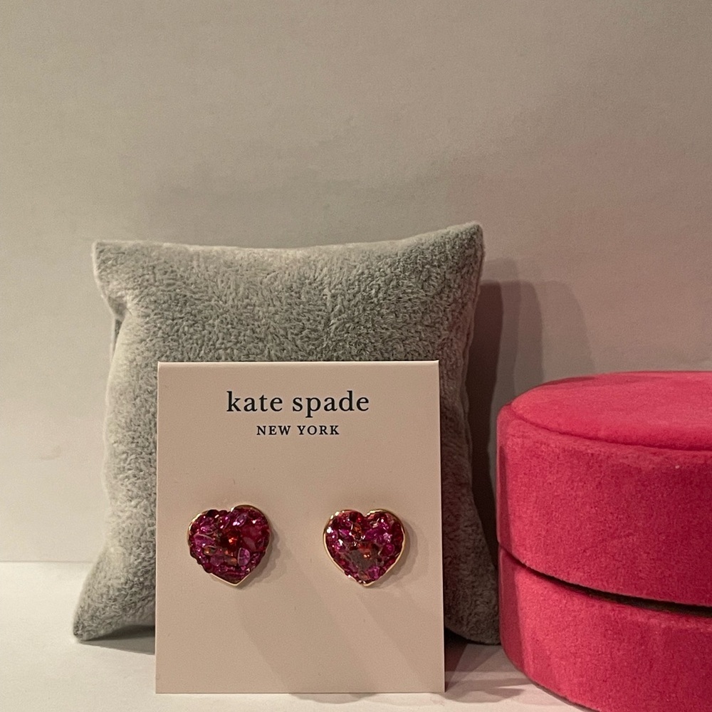 Kate Spade Pink Heart Earrings - Picture 4 of 4